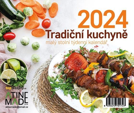 Levně Kalendář 2024 Tradiční kuchyně, stolní, týdenní, 150 X 130 mm