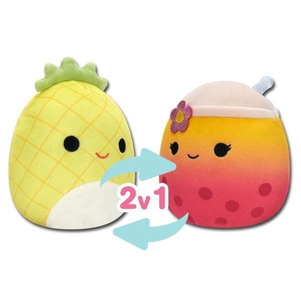 Levně Squishmallows 2v1 - ananas Maui a bubble tea Bergit 13 cm