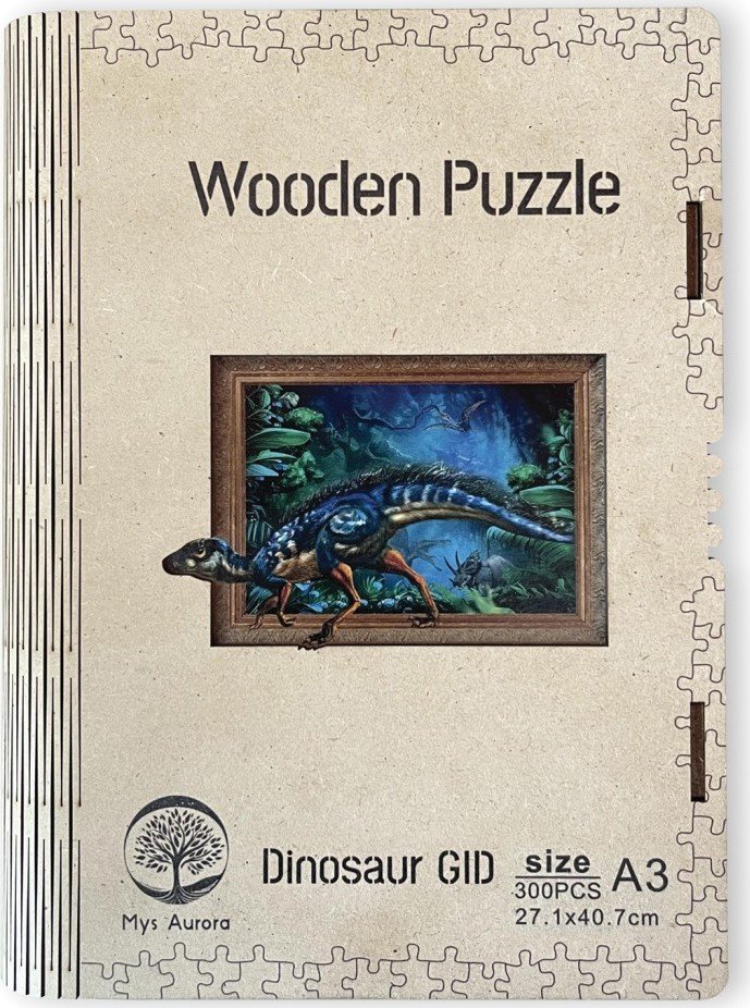Levně Puzzle Dinosaurus A3, dřevěné, svítící - EPEE