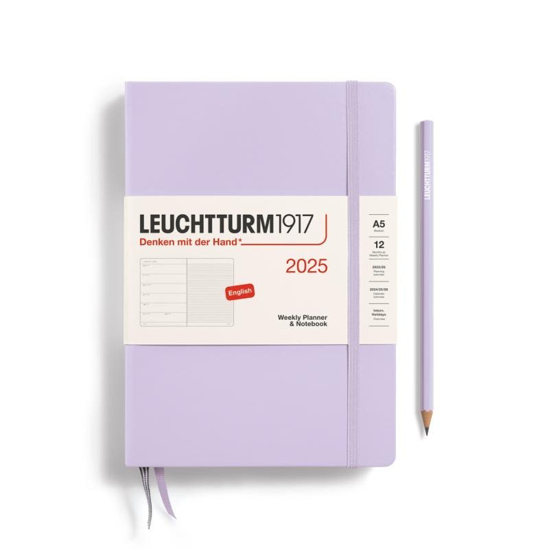 Levně Leuchtturm1917 Weekly Planner &amp; Notebook Medium (A5) 2025 Lilac