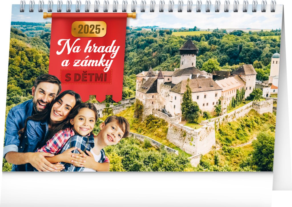 Levně Stolní kalendář S dětmi na hrady a zámky 2025, 23,1 × 14,5 cm