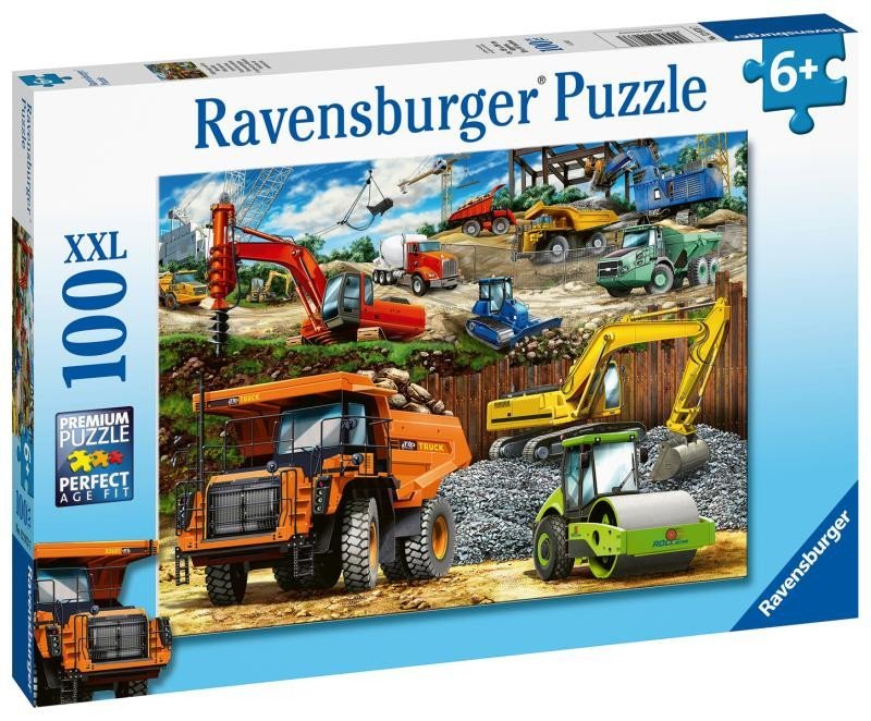 Levně Ravensburger Puzzle - Stavební vozidla 100 dílků