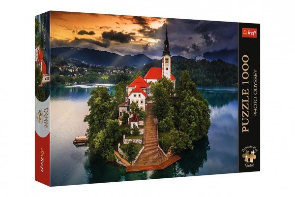 Levně Puzzle Premium Plus - Photo Odyssey:Jezero Bled, Slovinsko 1000dílků 68,3x48cm v krabici 40x27cm