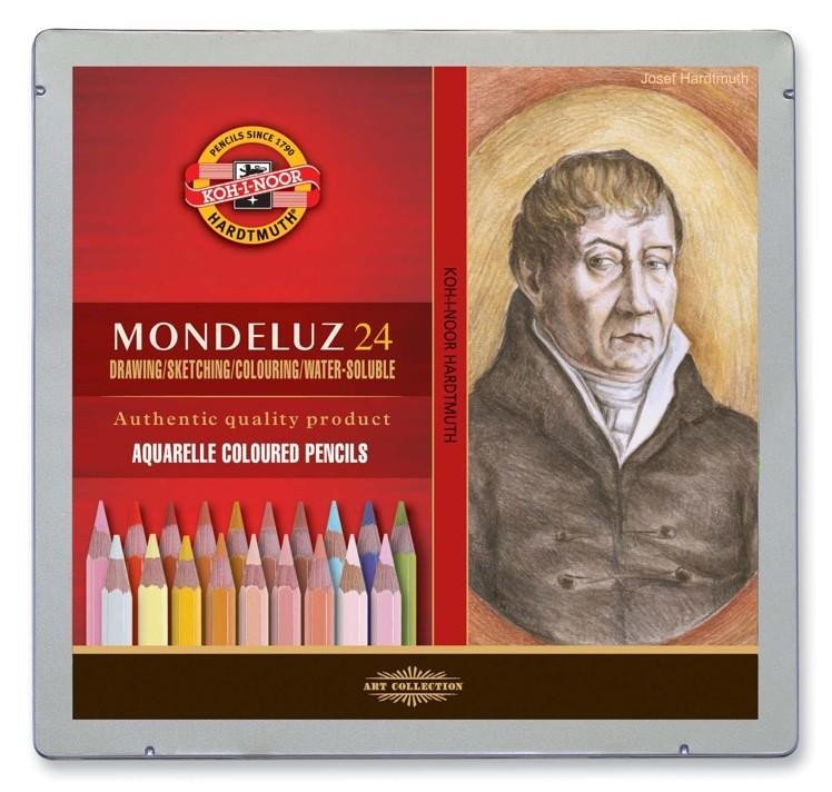 Levně Koh-i-noor souprava akvarelových pastelek MONDELUZ - Portrét 24 ks v dřevěné krabičce