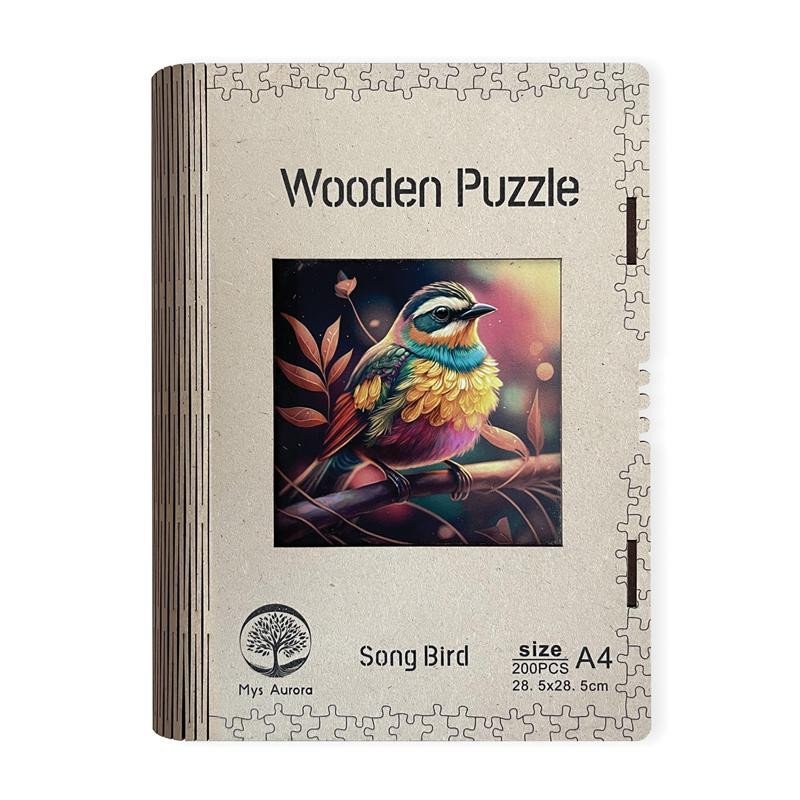 Dřěvěné puzzle/Ptačí zpěv A4