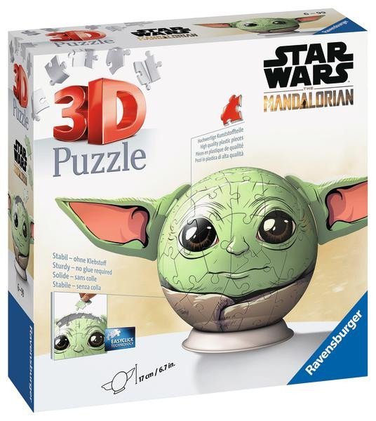 Levně Ravensburger Puzzle 3D - Star Wars: Baby Yoda s ušima 72 dílků