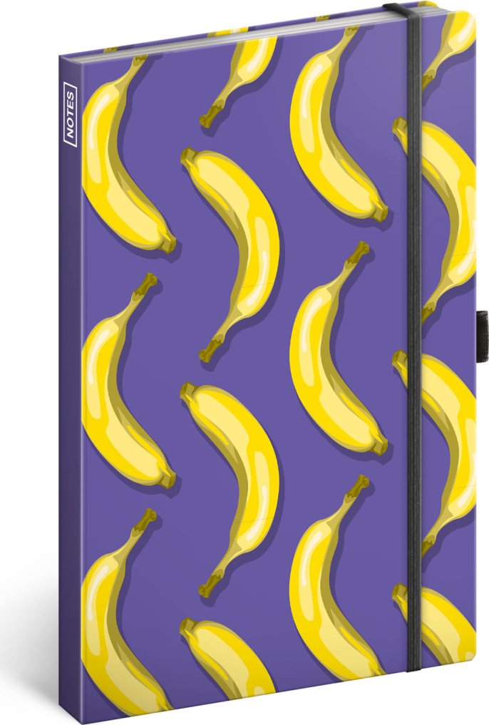 Levně Notes Banány, linkovaný, 13 × 21 cm