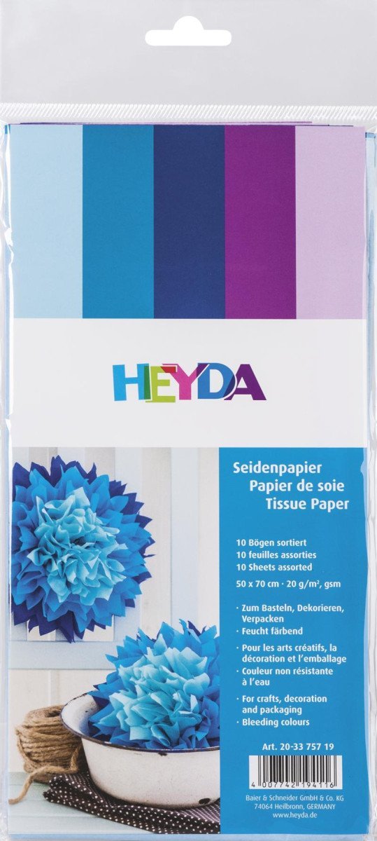 Levně HEYDA Sada hedvábných papírů 50 x 70 cm - modrofialový mix