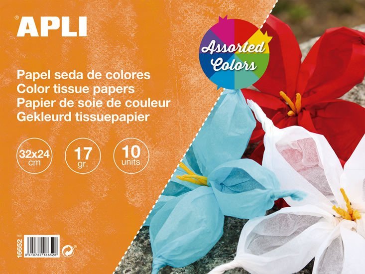 Levně APLI hedvábný papír 32 x 24 cm - blok 10 listů, mix barev