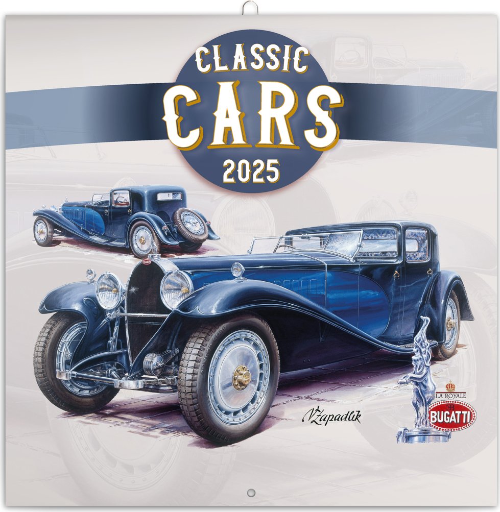 Levně Kalendář 2025 poznámkový: Classic Cars - Václav Zapadlík, 30 × 30 cm