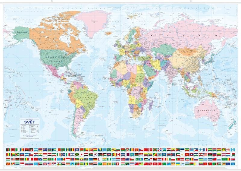 Levně Svět - nástěnná mapa Státy a území, 1:21 000 000