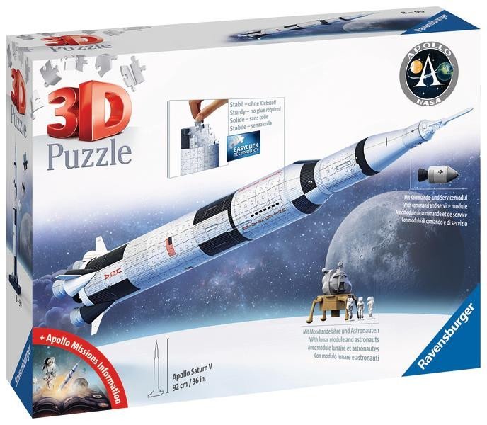 Levně Ravensburger Puzzle - Vesmírná raketa Saturn V 432 dílků