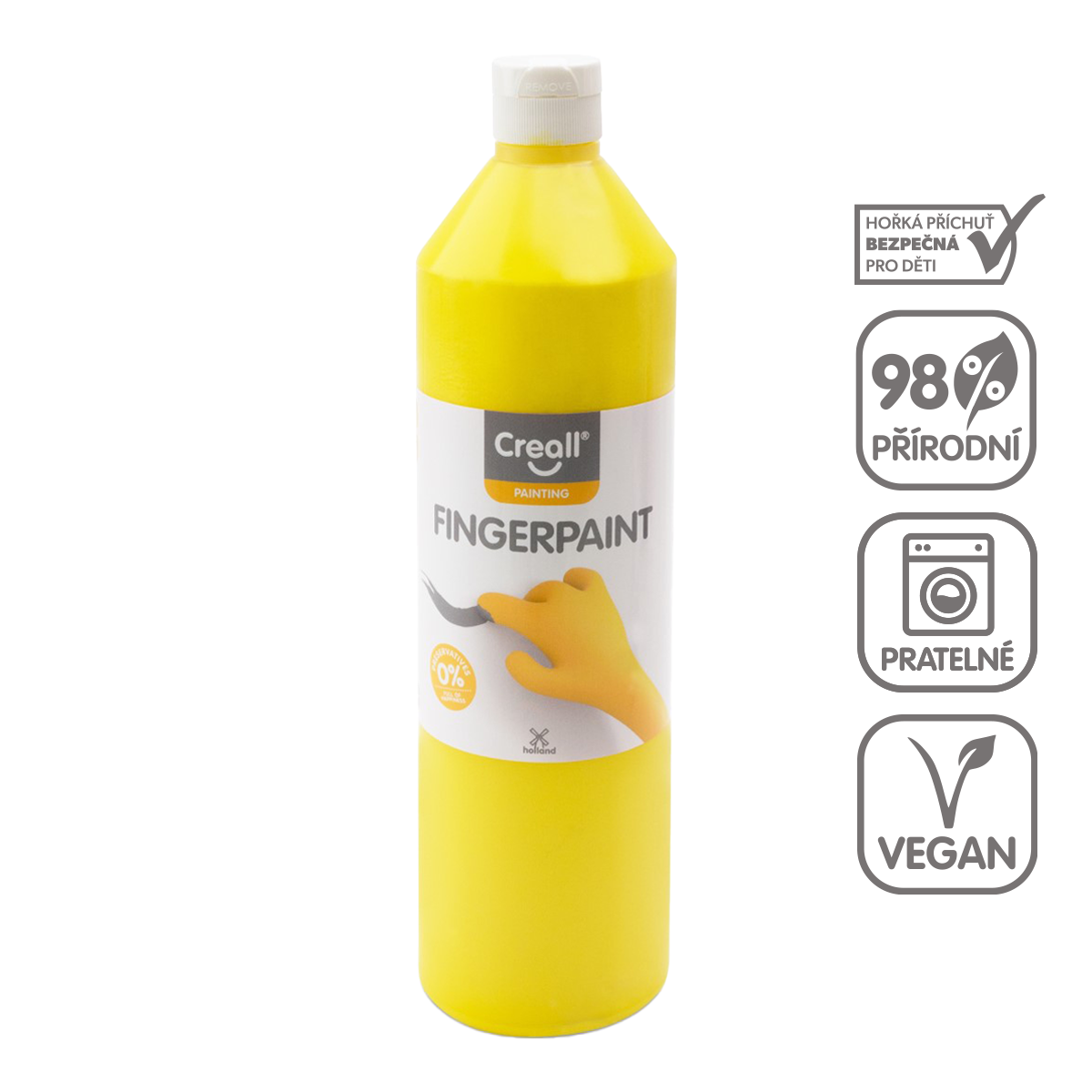 Levně Creall Prstová barva HAPPY INGREDIENTS, 750 ml, žlutá