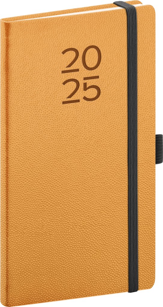 Diář 2025: Vellum - oranžový, kapesní, 9 × 15,5 cm