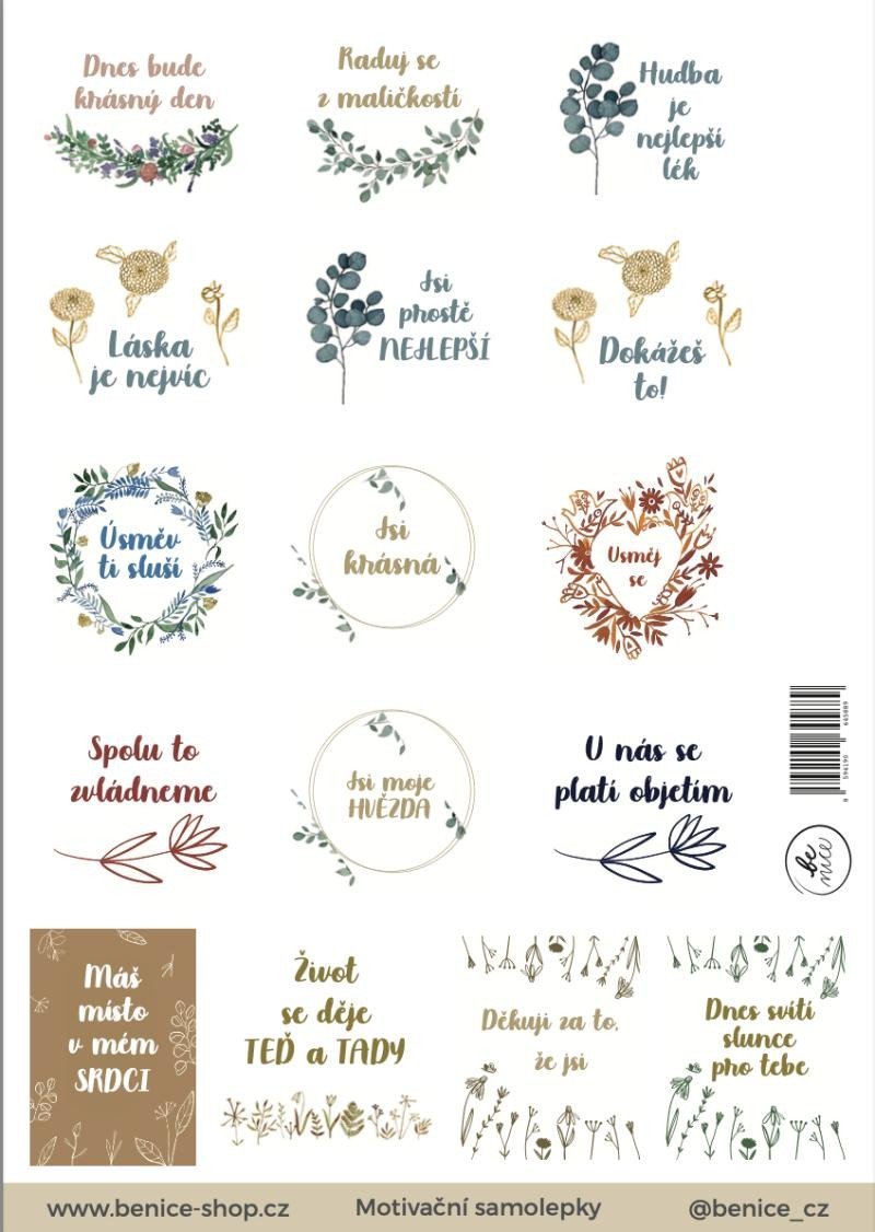 Product detail of Be Nice Motivační samolepky A5
