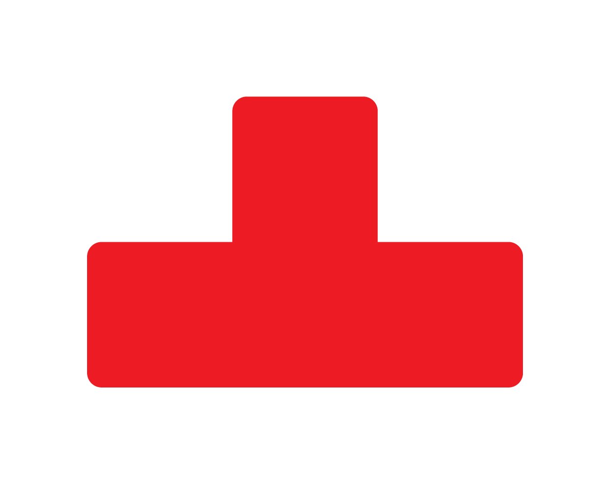 Levně djois podlahové samolepicí značení - tvar T, 15 x 5 cm, červené, 10 ks