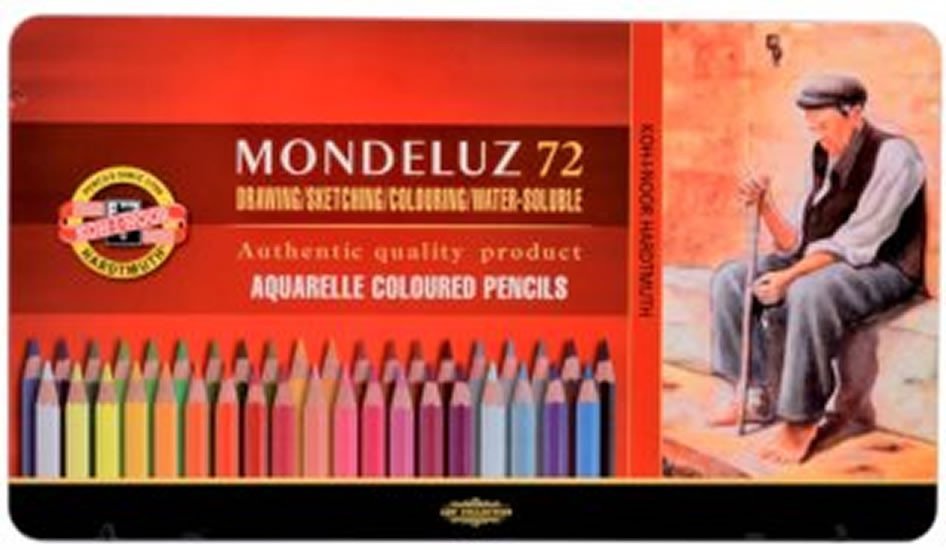 Levně Koh-i-noor pastelky akvarelové umělecké MONDELUZ souprava 72 ks v plechové krabičce