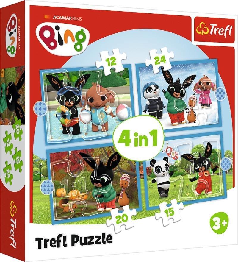 Levně Puzzle Bing: Roční období 4v1 (12,15,20,24 dílků)