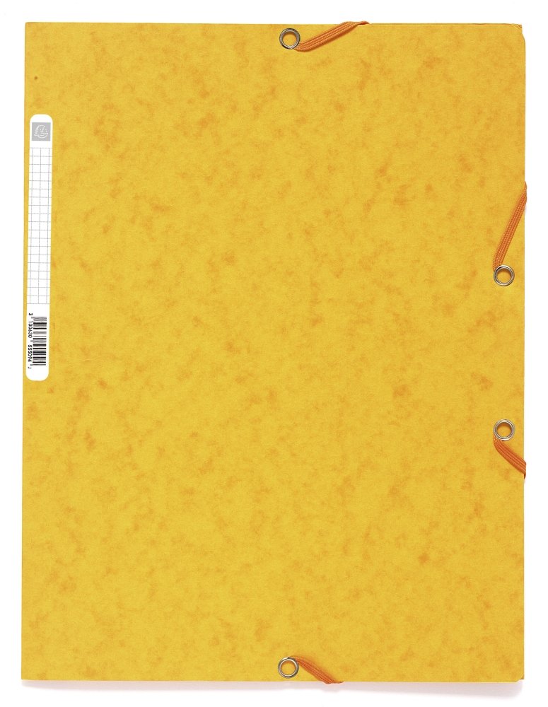 Levně Exacompta spisové desky s gumičkou a štítkem, A4 maxi, prešpán, tmavě žluté