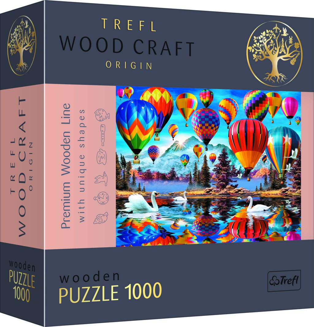 Trefl Wood Craft Origin Puzzle Barevné balóny 1000 dílků - Trefl