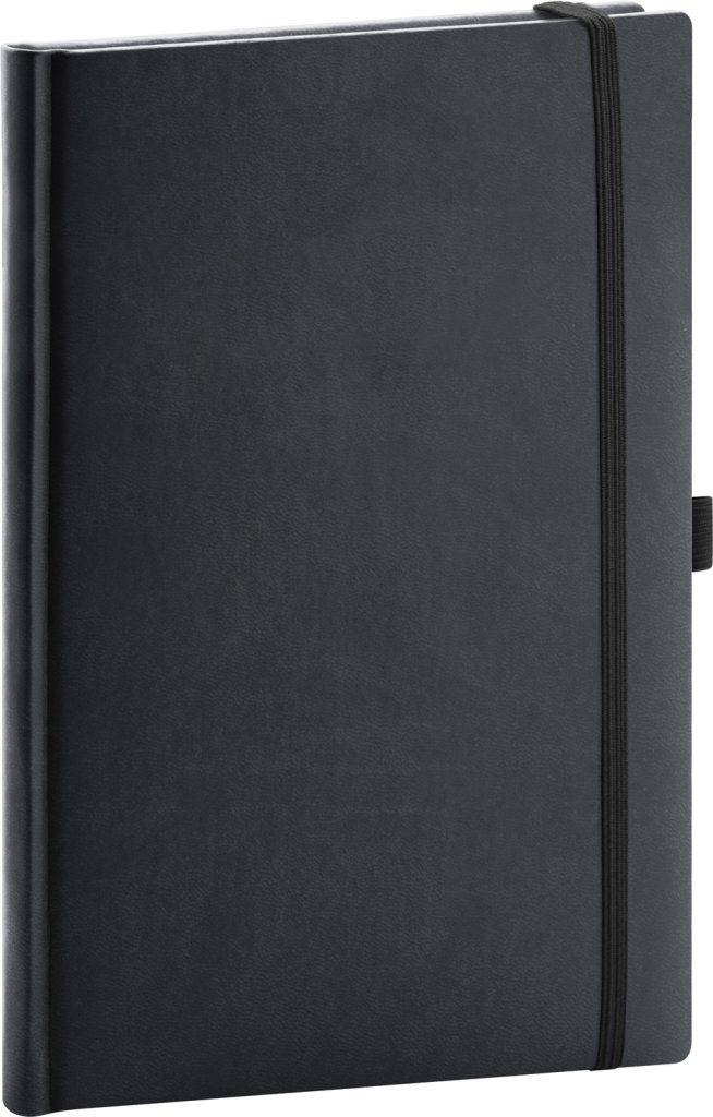 Levně Notes Aprint - černý, linkovaný, 15 × 21 cm