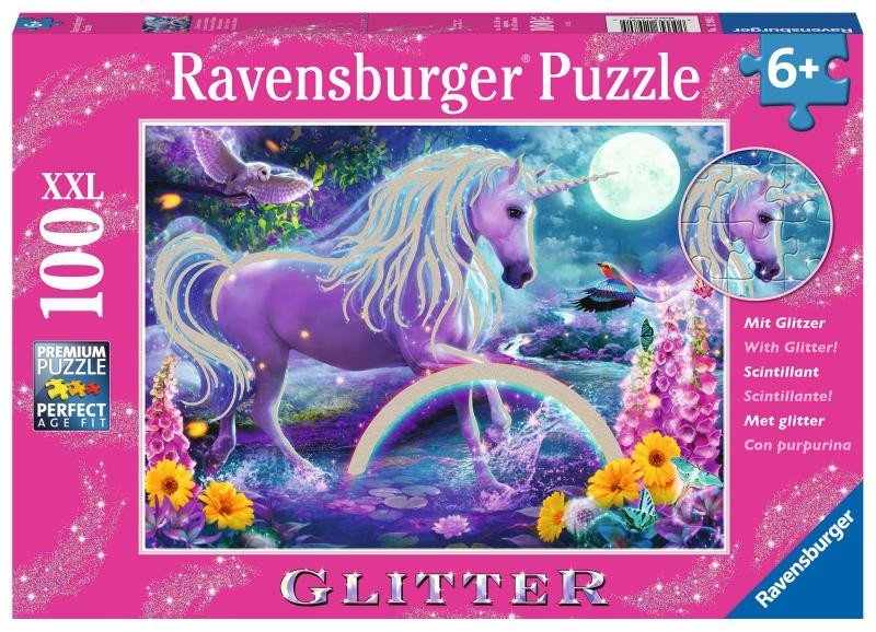 Levně Ravensburger Puzzle - Zářící jednorožec 100 dílků