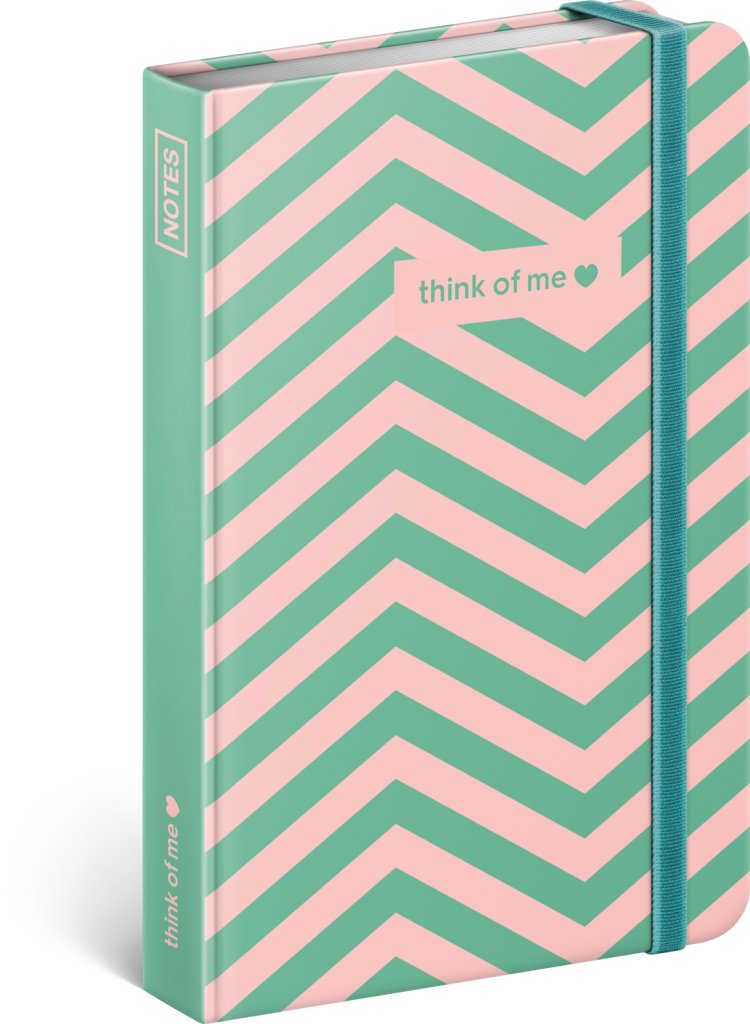 Levně Notes - Think Of Me, linkovaný, 10,5 x 15,8 cm