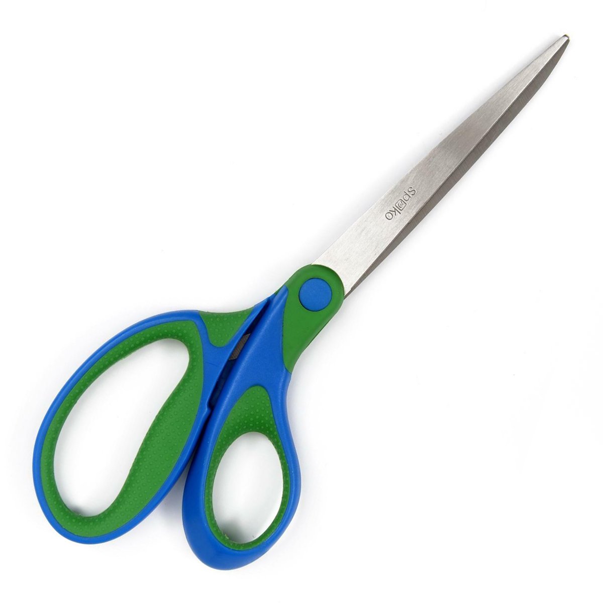 Spoko nůžky kancelářské Comfort, 21 cm, asymetrické, zeleno-modré - 12ks