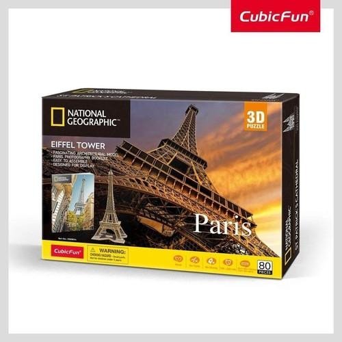 Levně Puzzle 3D National Geographic - Eiffelova věž 80 dílků