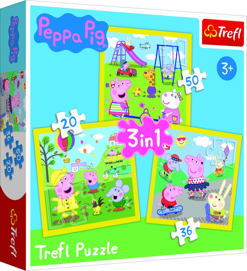 Trefl Puzzle Peppa Pig 3v1 (20,36,50 dílků) - Trefl
