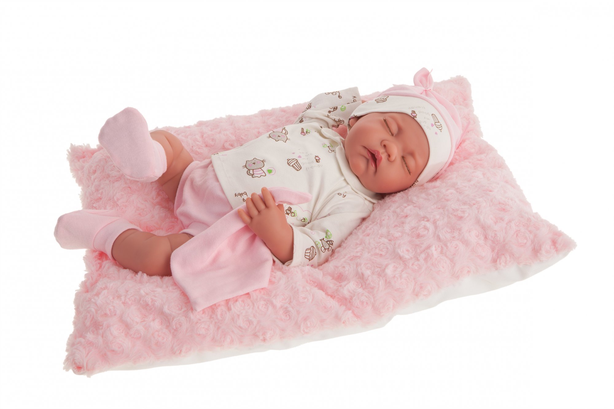 Levně Antonio Juan 3348 LUNA - spící realistická panenka miminko s měkkým látkovým tělem - 42 cm