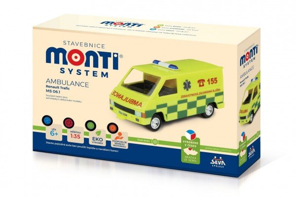 Levně Stavebnice Monti System MS 06.1 Ambulance Renault Trafic 1:35 v krabici 22x15x6cm