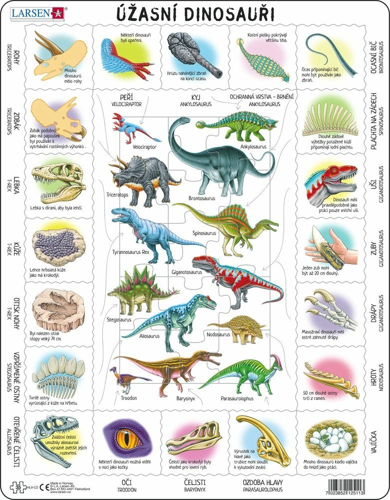 Levně Puzzle MAXI - Fascinující svět dinosaurů/35 dílků - Larsen