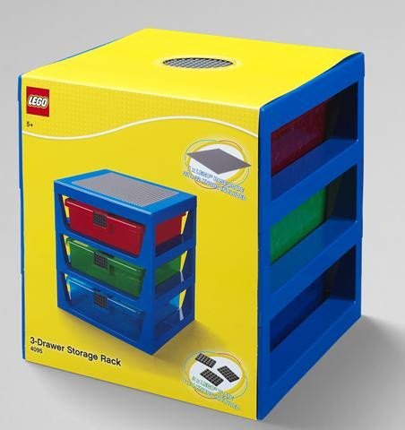 Organizér LEGO se třemi zásuvkami - modrý