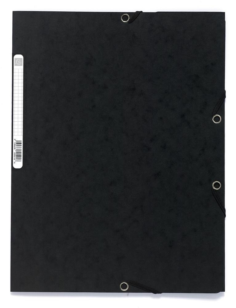 Levně Spisové desky s gumičkou A4 prešpán 400 g/m2 - černé