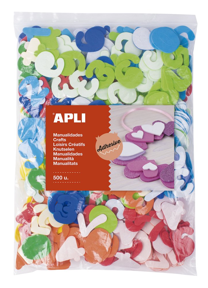 Levně APLI pěnovka tvarová - číslice, Jumbo pack, samolepicí, mix barev