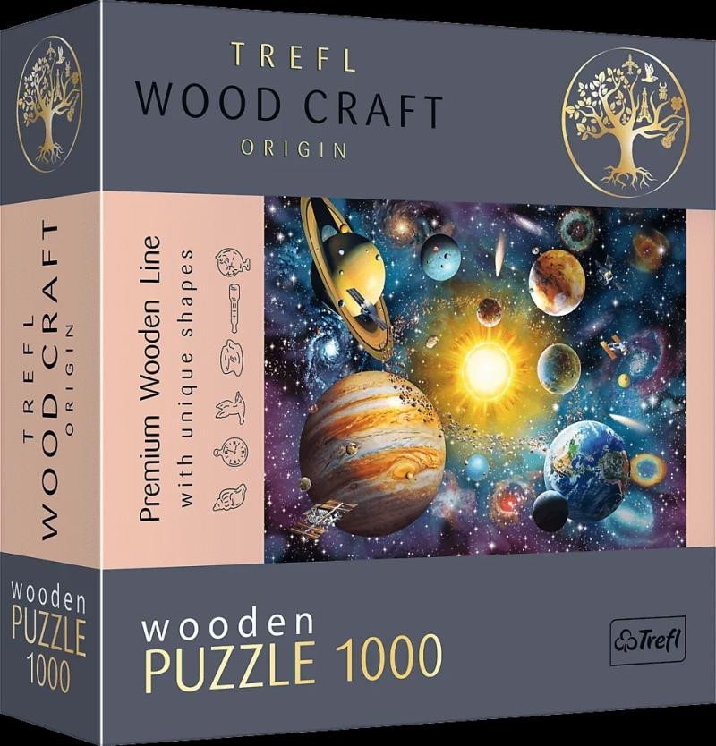 Levně Trefl Wood Craft Origin Puzzle Cesta sluneční soustavou 1000 dílků