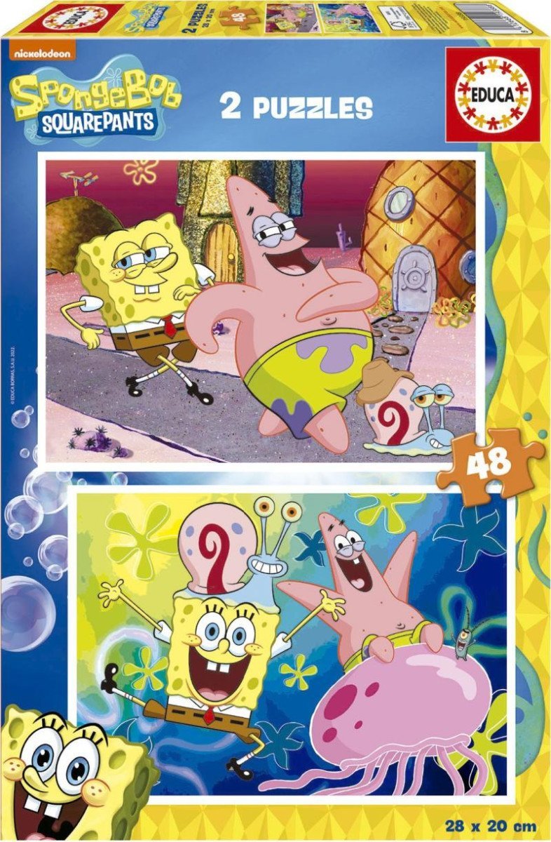 Levně Puzzle Sponge Bob 2x48 dílků