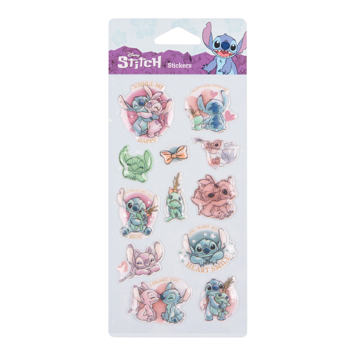 Levně Colorino Pop-Up samolepky Stitch Pastel 3, mix motivů a velikostí