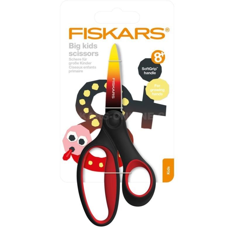 Levně Fiskars Velké dětské nůžky 15 cm, červeno černá