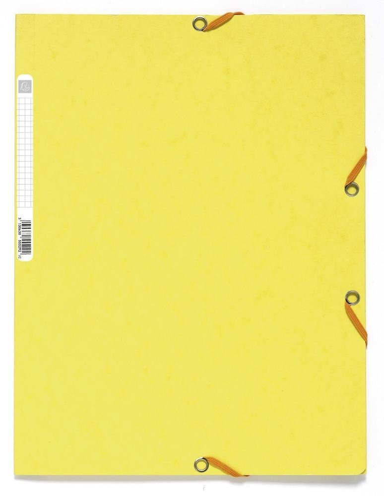 Levně Spisové desky s gumičkou A4 prešpán 400 g/m2 - citronově žluté