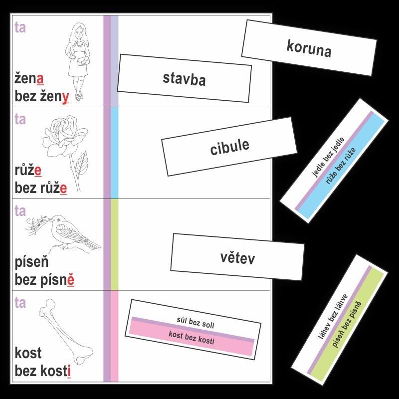 Levně Vzory podstatných jmen - kartičky k procvičování třídění slov podle vzorů podstatných jmen - Jitka Rubínová