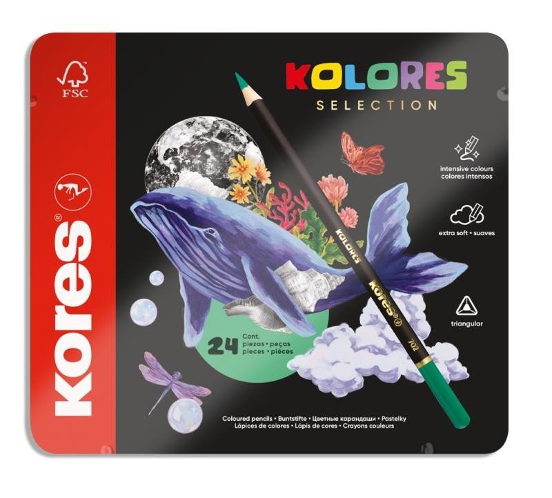 Kores Trojhranné pastelky Kolores Selection - 24 barev