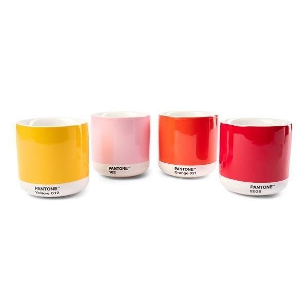 Levně Pantone Latte Termohrnek - Yellow, Red, Orange, Light Pink (set 4 ks)