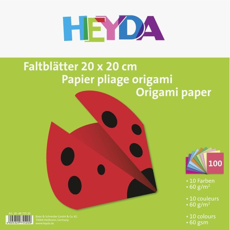 Levně HEYDA Papíry na origami 20 x 20 cm ( 100 ks )