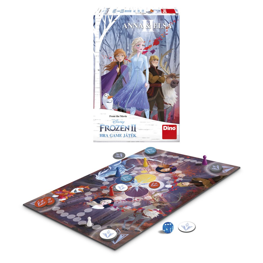 Anna a Elsa II společenská hra Ledové království II/Frozen II v krabici 20x29,5x6,5cm - Dino