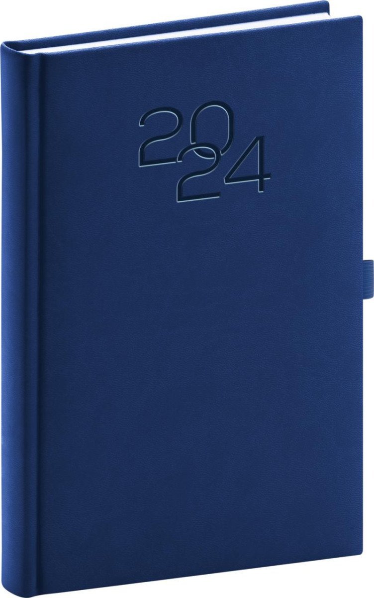 Diář 2024: Vivella Classic - modrý, denní, 15 × 21 cm