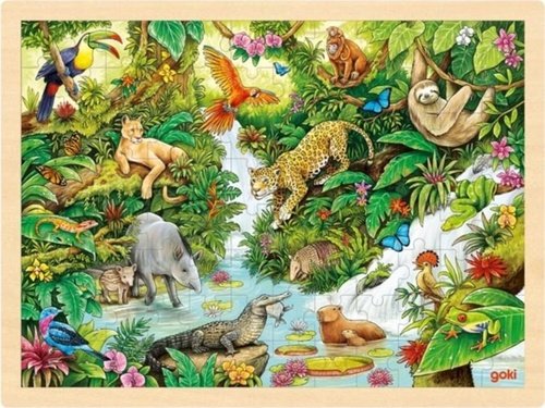 Levně Dřevěné puzzle Džungle 96 dílků