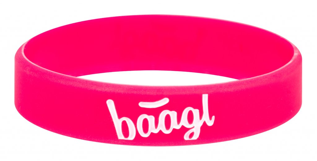 Levně BAAGL Svítící náramek Logo růžový