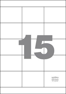 Levně Spoko samolepicí etikety, 70 x 50,8 mm, papír/A4, bílé